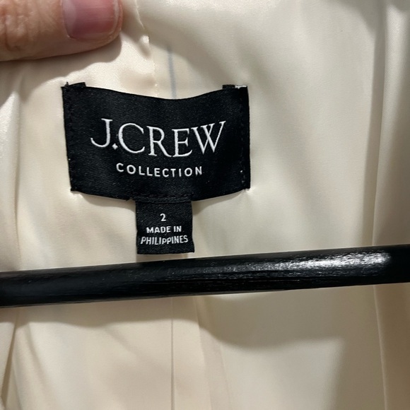 J. CREW Collection classic blazer ivory pinstripe Italian wool Sz 2 NWT $375 - Picture 13 of 16